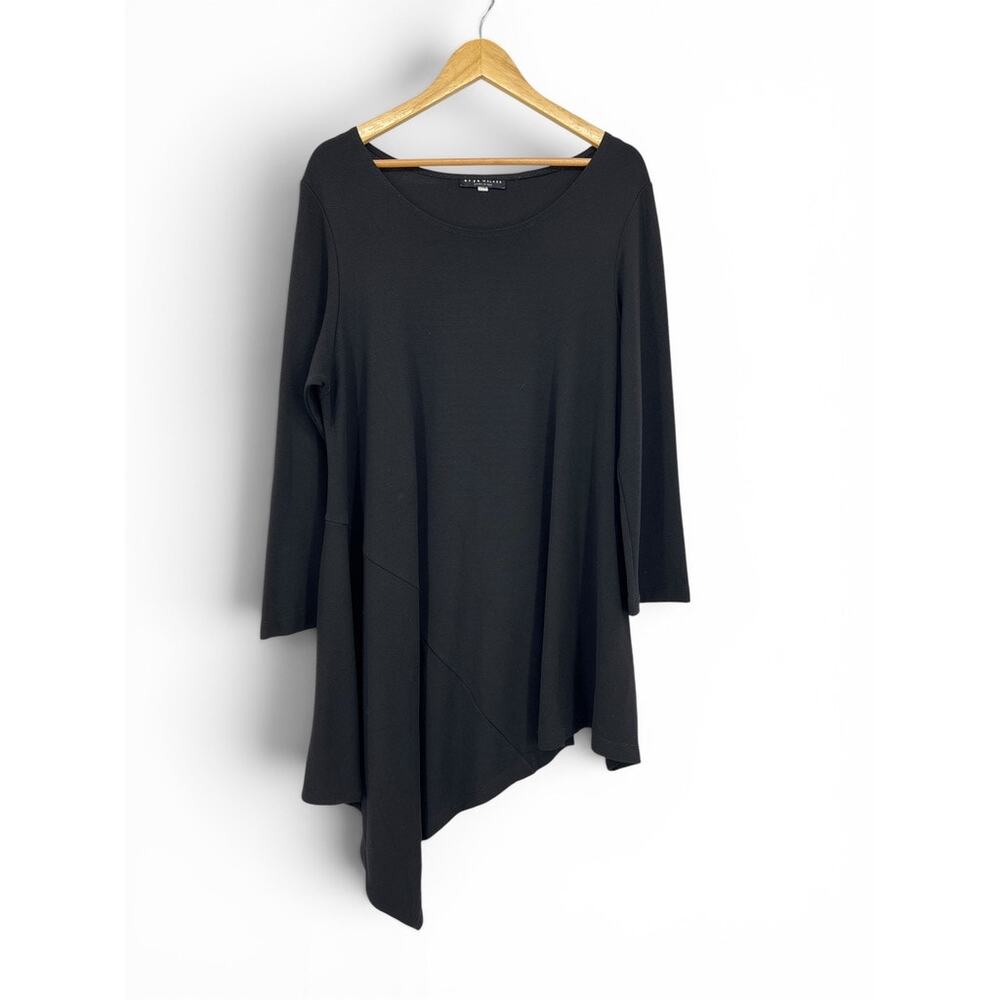 Bryn Walker Asymmetric Dress Black Oversized Women's M Lagenlook Quiet Luxury‎